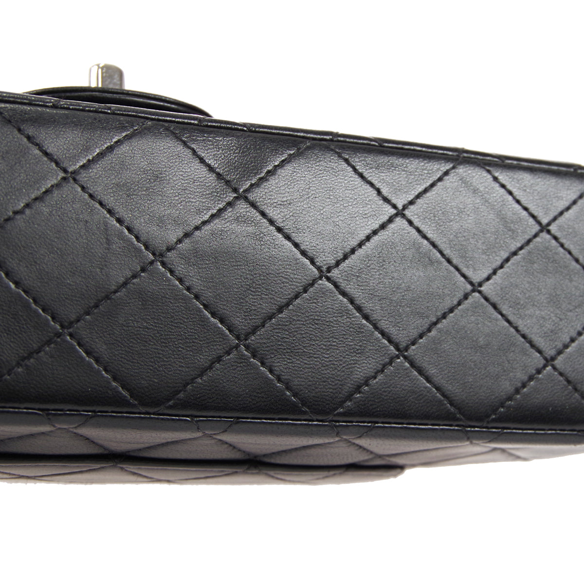 CHANEL 2000-2001 Classic Double Flap Medium SHW Black Lambskin