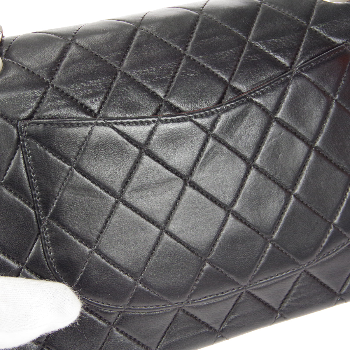 CHANEL 2000-2001 Classic Double Flap Medium SHW Black Lambskin
