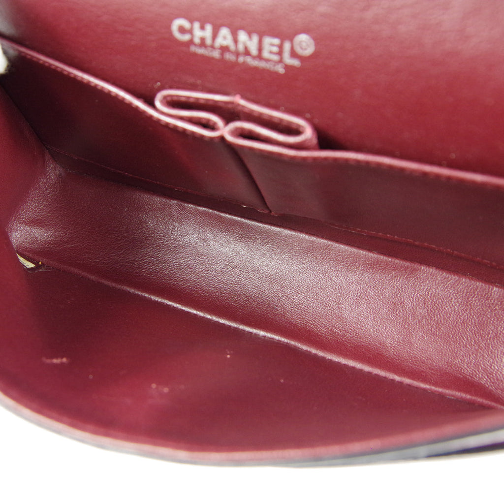CHANEL 2000-2001 Classic Double Flap Medium SHW Black Lambskin