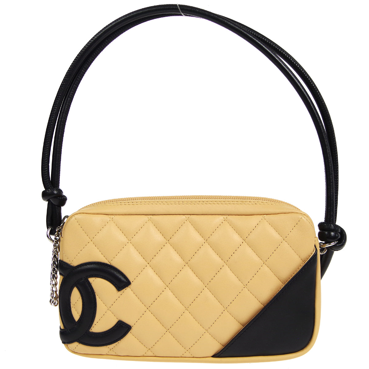 CHANEL 2004-2005 Cambon Ligne Handbag Beige Calfskin