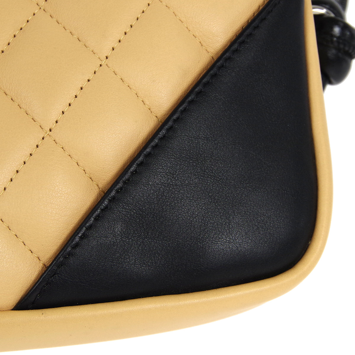 CHANEL 2004-2005 Cambon Ligne Handbag Beige Calfskin