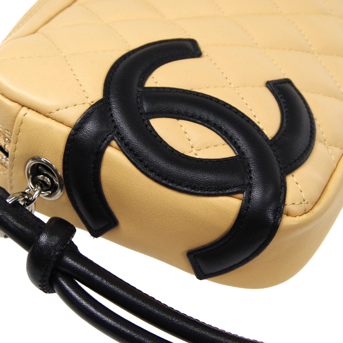 CHANEL 2004-2005 Cambon Ligne Handbag Beige Calfskin