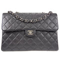 CHANEL Classic Flap Jumbo Double Chain Shoulder Bag Black Caviar