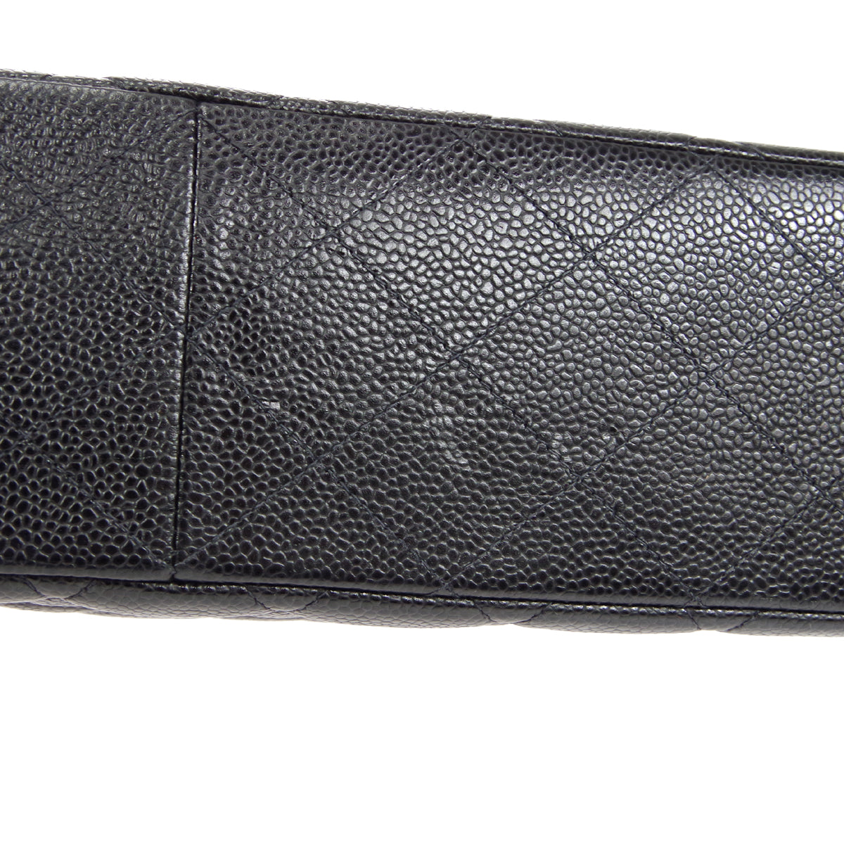 CHANEL Classic Flap Jumbo Double Chain Shoulder Bag Black Caviar