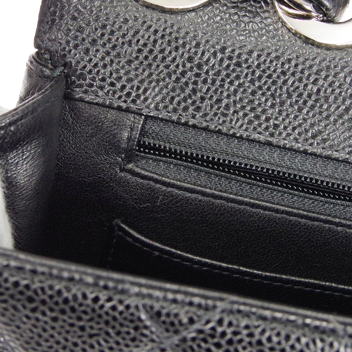 CHANEL Classic Flap Jumbo Double Chain Shoulder Bag Black Caviar