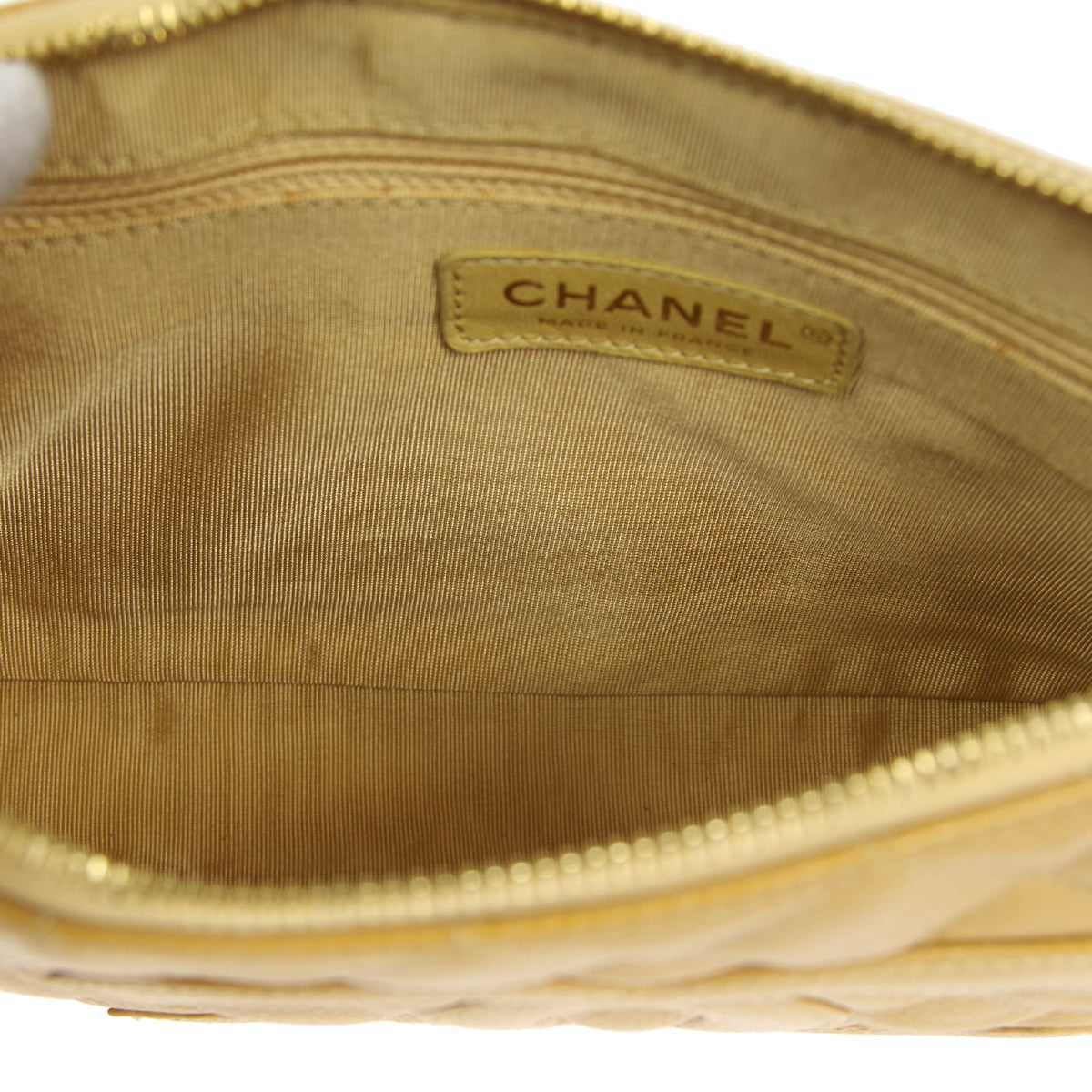 CHANEL Chain Shoulder Bag Beige Caviar