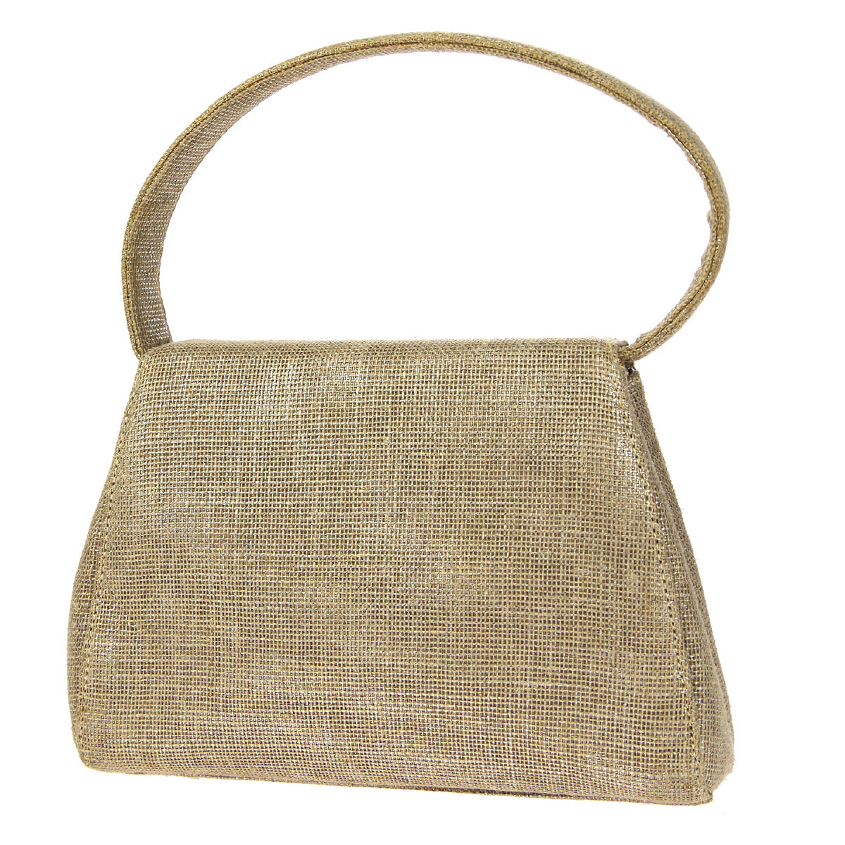 CHANEL 1997-1999 Round Flap Handbag SHW Beige Canvas