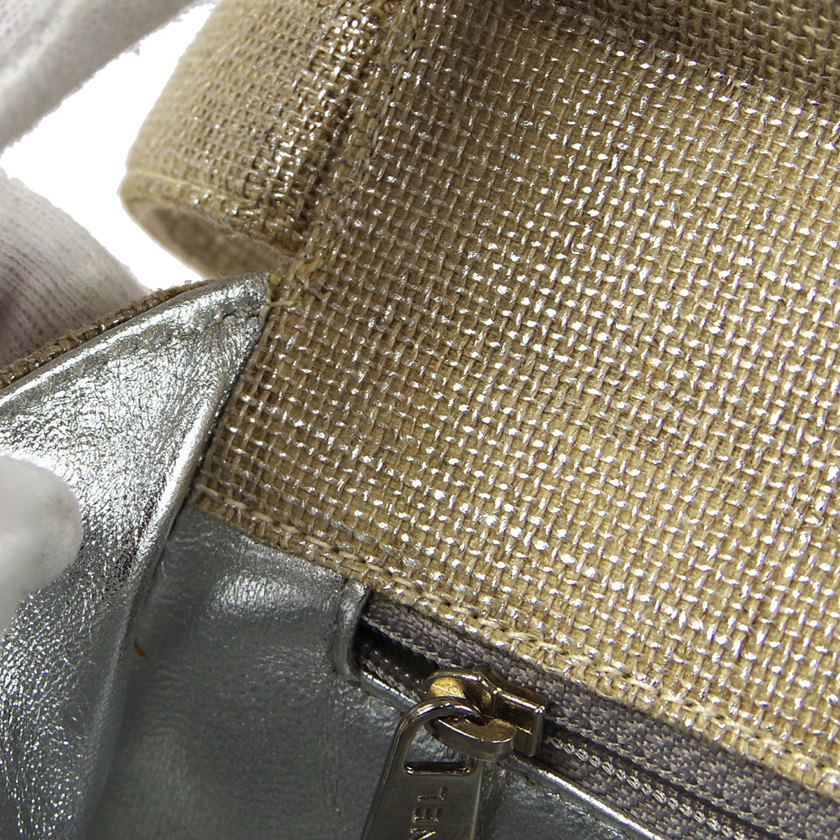 CHANEL 1997-1999 Round Flap Handbag SHW Beige Canvas