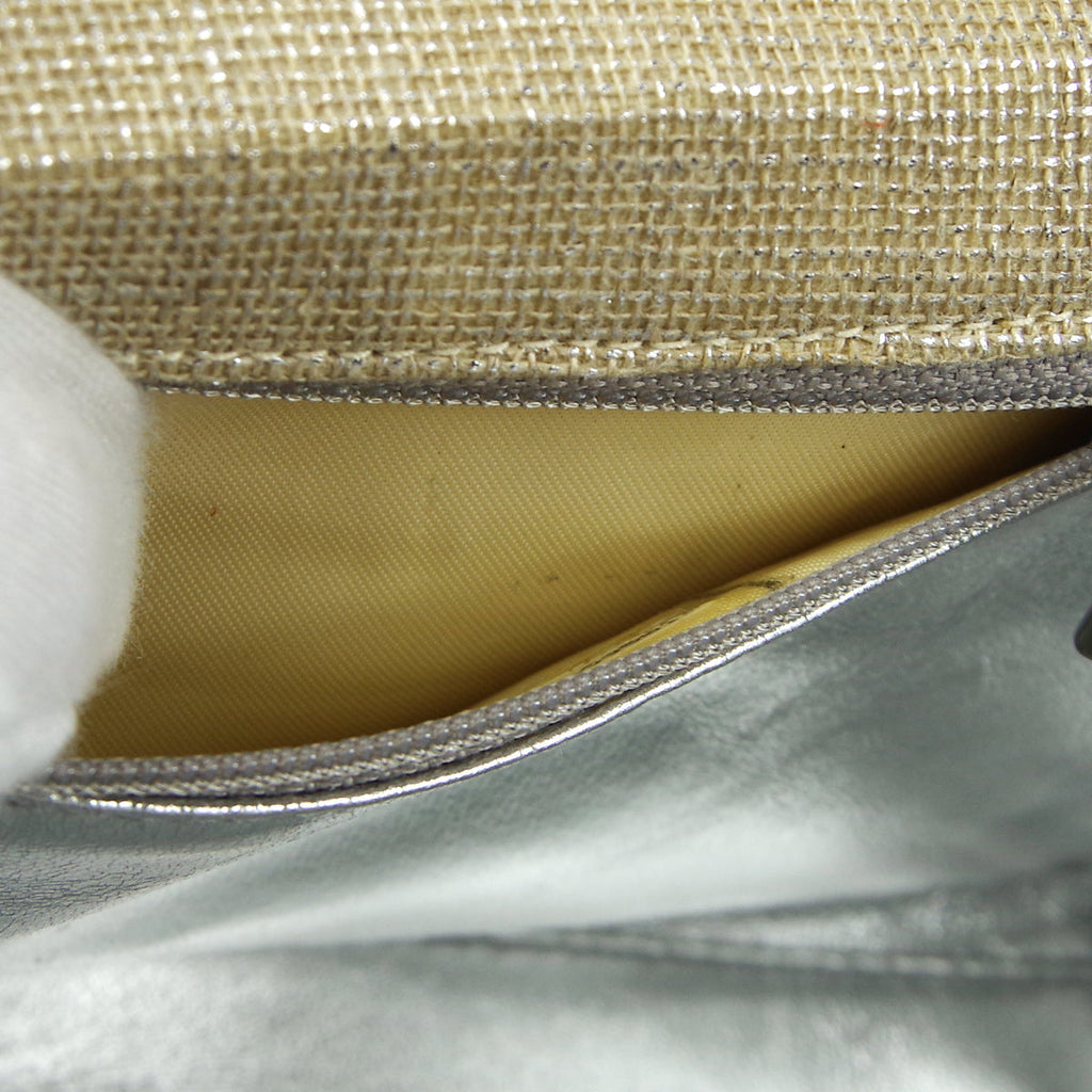 CHANEL 1997-1999 Round Flap Handbag SHW Beige Canvas
