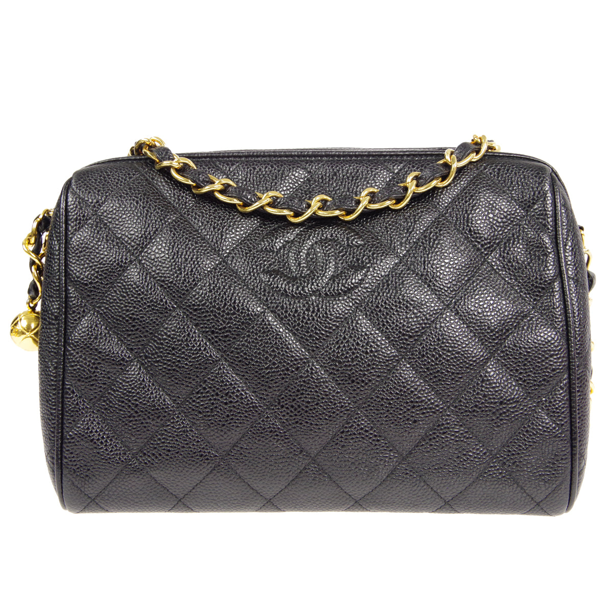 CHANEL 1993-1996 Camera Bag Medium Black Caviar