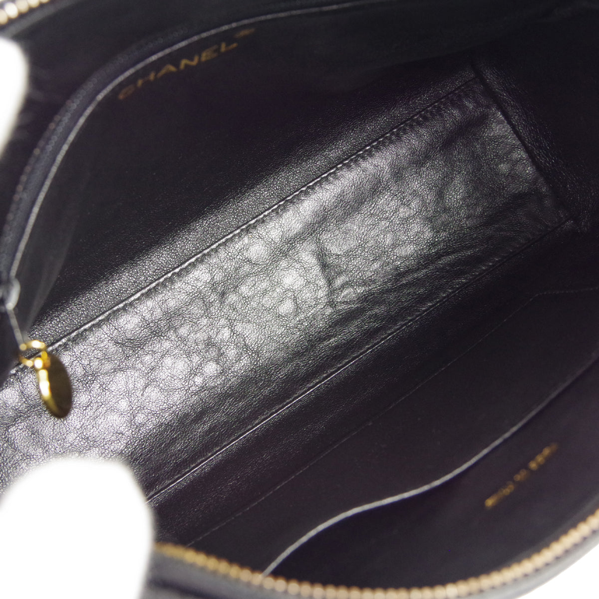 CHANEL 1993-1996 Camera Bag Medium Black Caviar