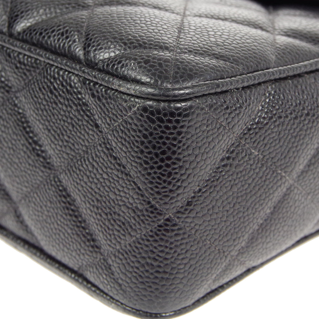CHANEL 1991-1994 Pocket Camera Bag Large Black Caviar