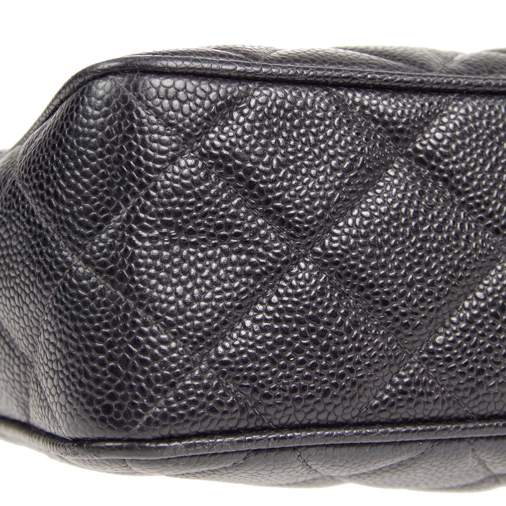 CHANEL 1991-1994 Pocket Camera Bag Large Black Caviar