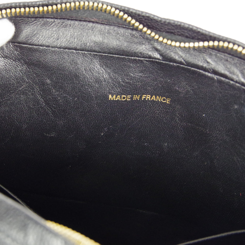CHANEL 1991-1994 Pocket Camera Bag Large Black Caviar