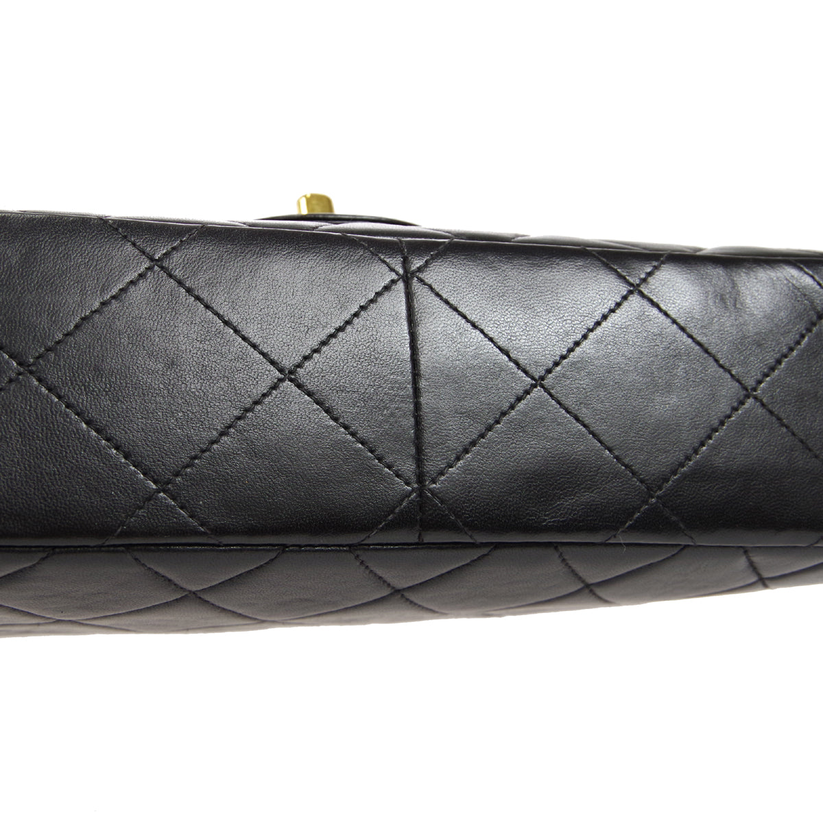 CHANEL 1996-1997 Border Flap Medium Black Lambskin