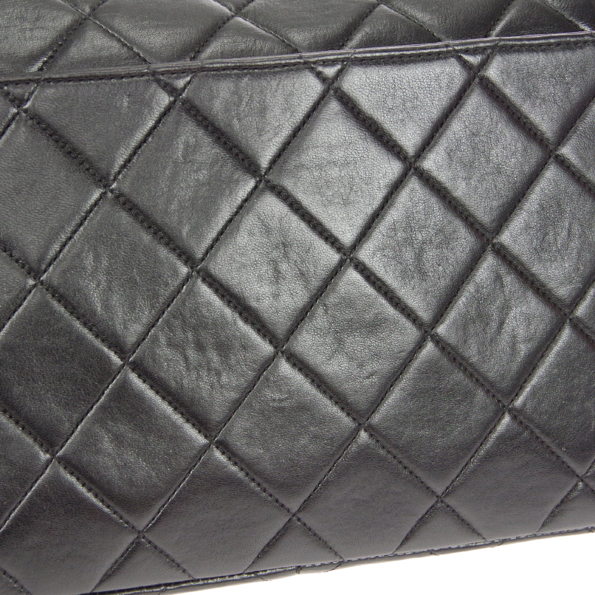 CHANEL 1996-1997 Border Flap Medium Black Lambskin