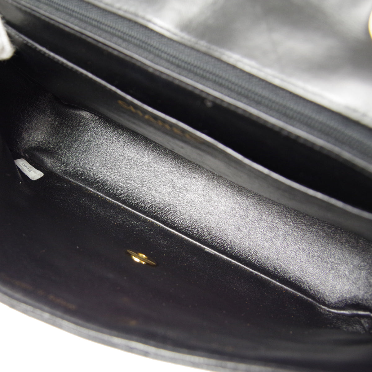 CHANEL 1996-1997 Border Flap Medium Black Lambskin