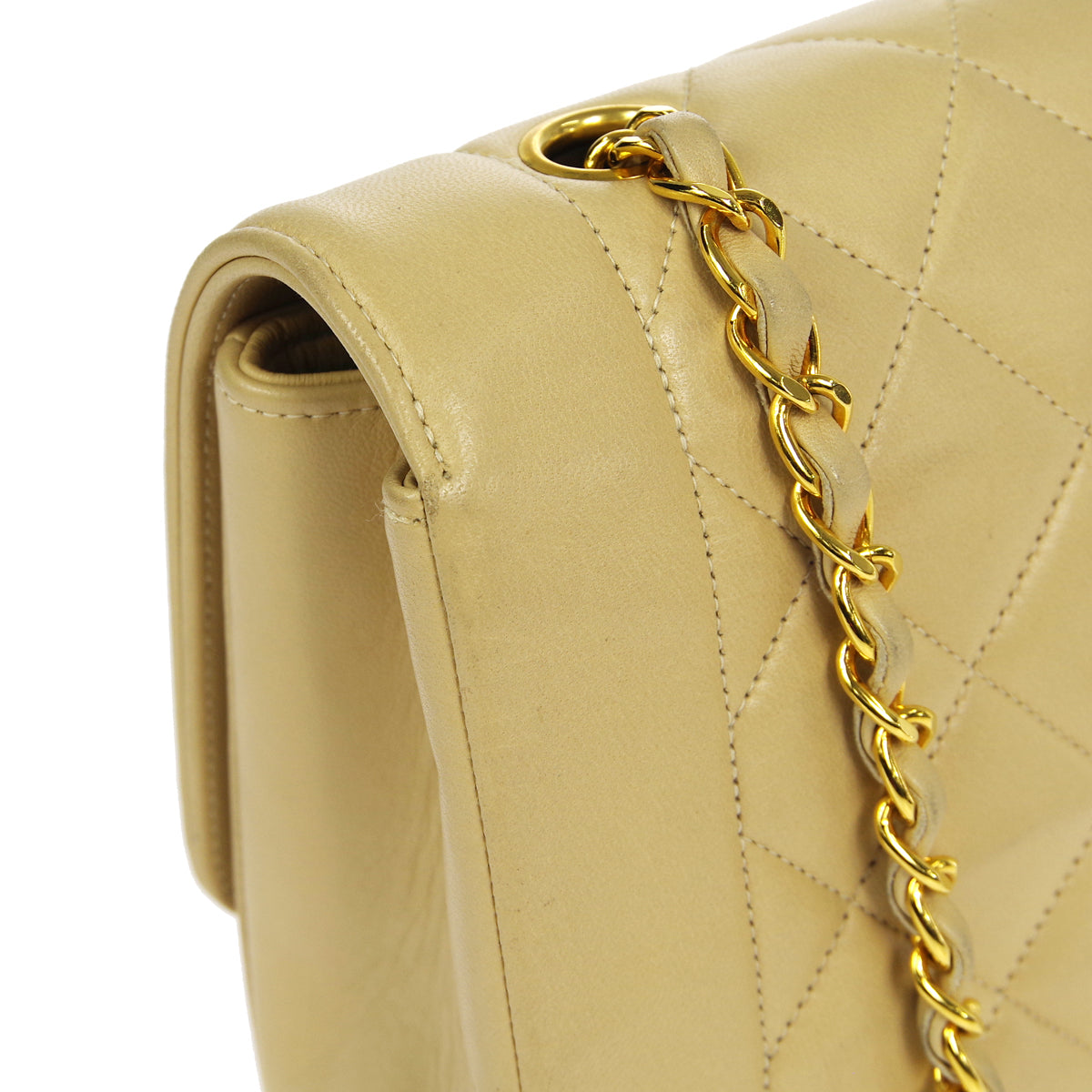 CHANEL 1994-1996 Diana Flap Medium Beige Lambskin