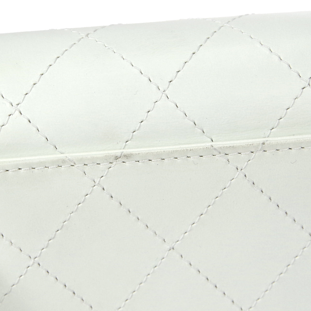 CHANEL 1998 Flap Shoulder Bag Small White Calfskin