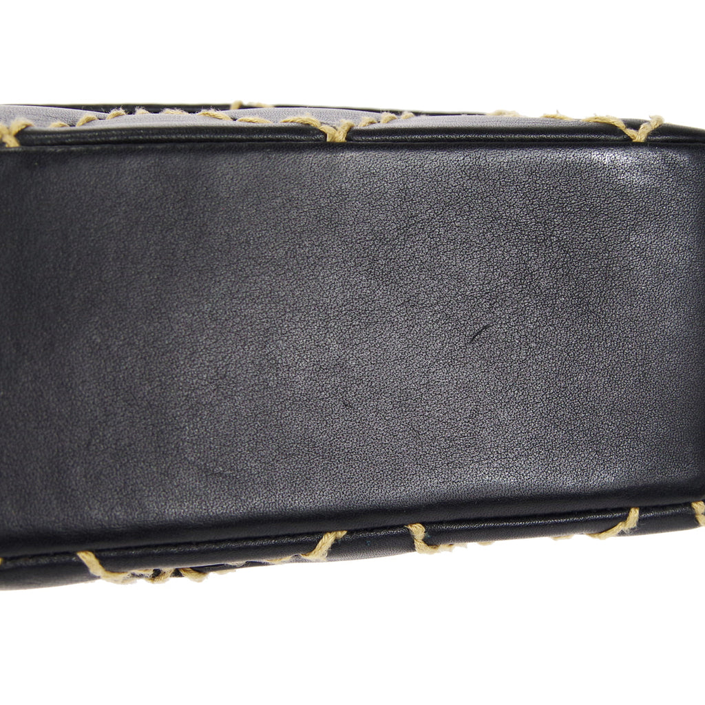CHANEL 2000-2001 Wild Stitch Straight Flap Medium Black Calf