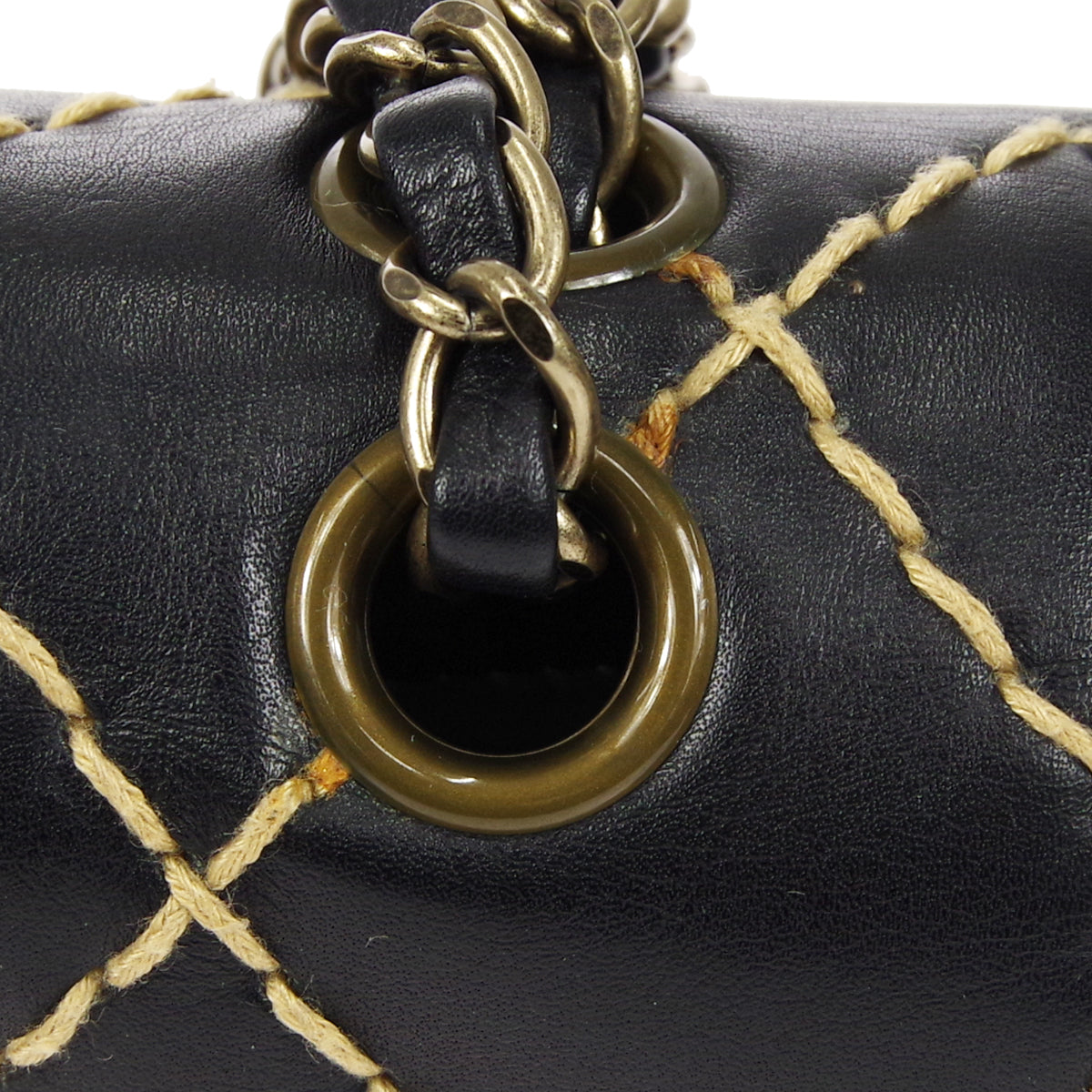 CHANEL 2000-2001 Wild Stitch Straight Flap Medium Black Calf