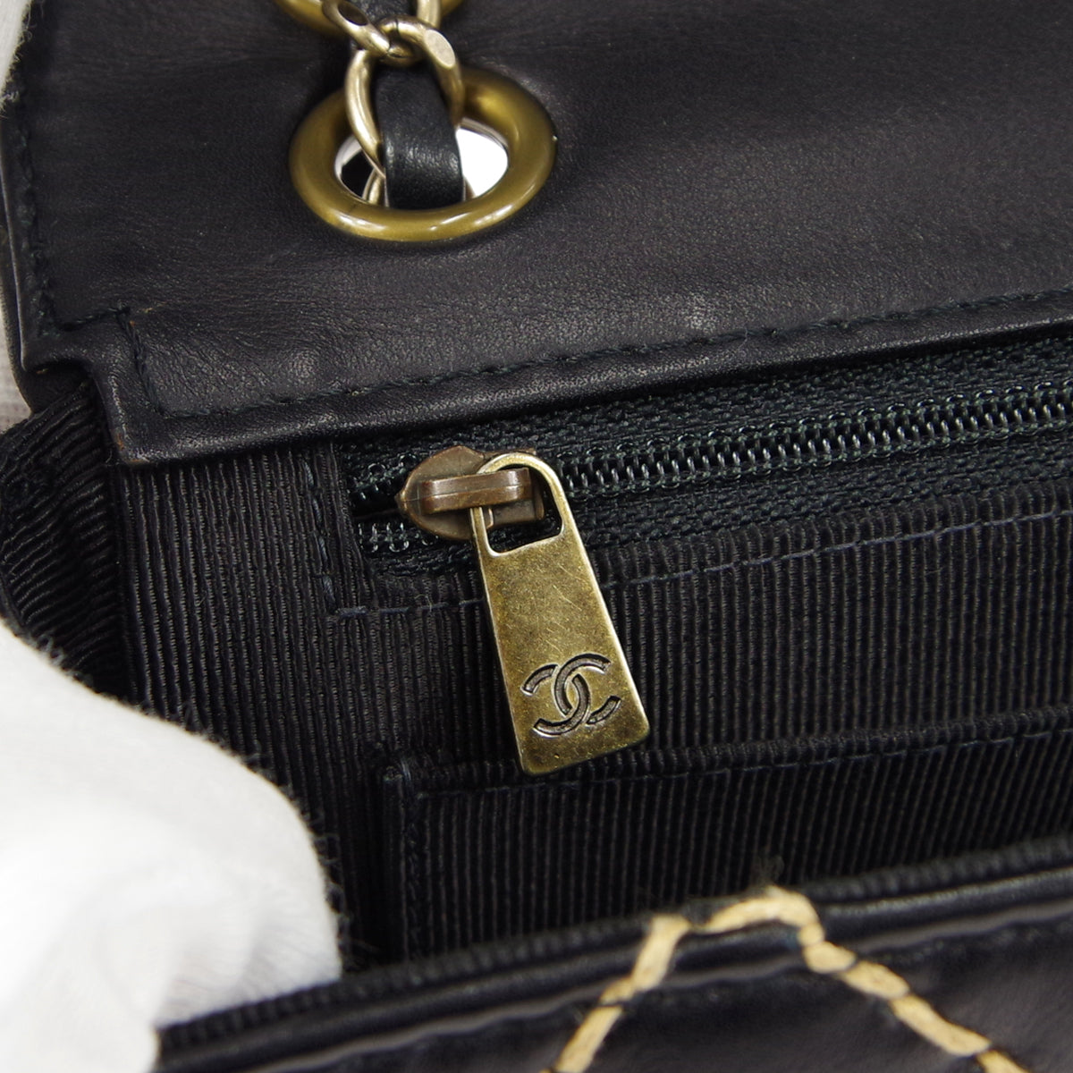 CHANEL 2000-2001 Wild Stitch Straight Flap Medium Black Calf