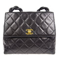 CHANEL Braided Shoulder Bag Black Lambskin