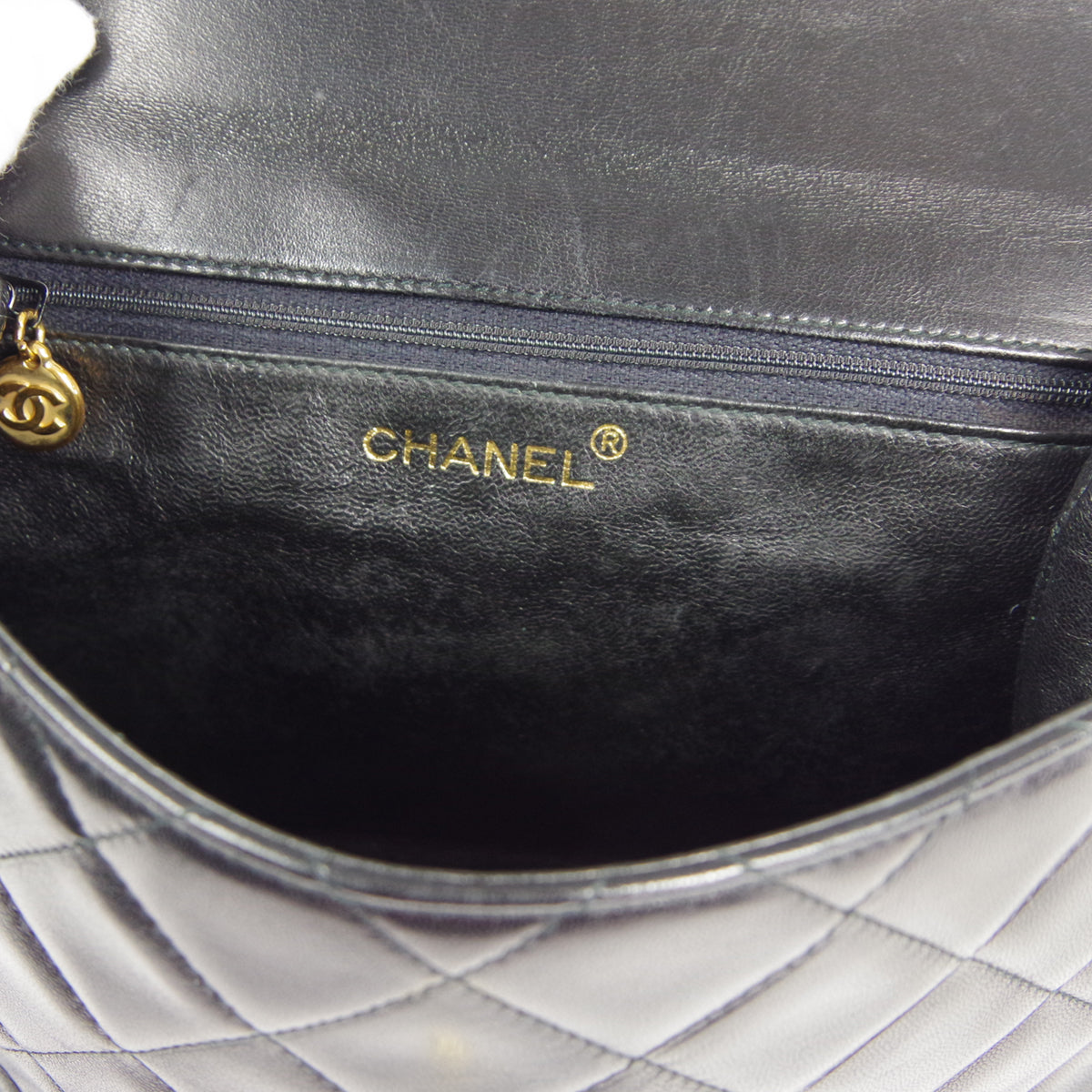 CHANEL Braided Shoulder Bag Black Lambskin