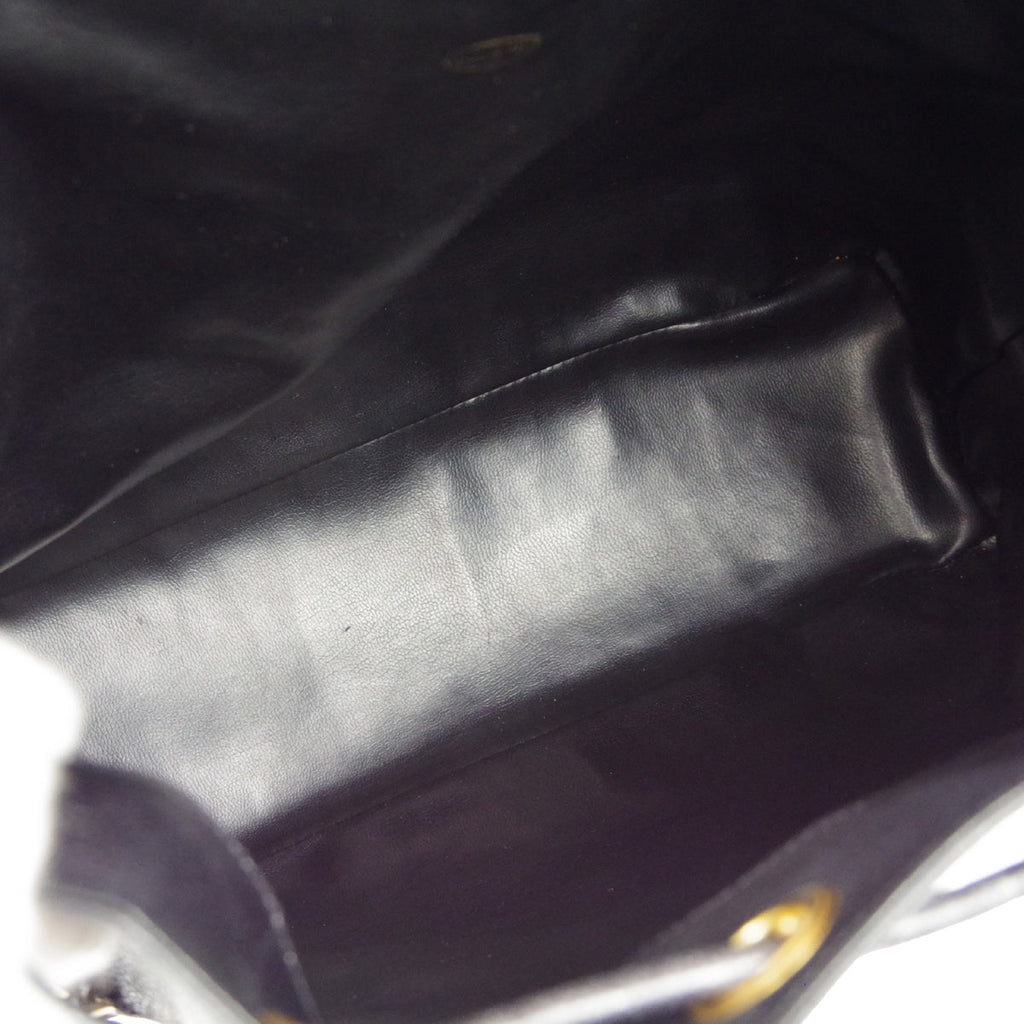 CHANEL Drawstring Chain Shoulder Bag Black Caviar