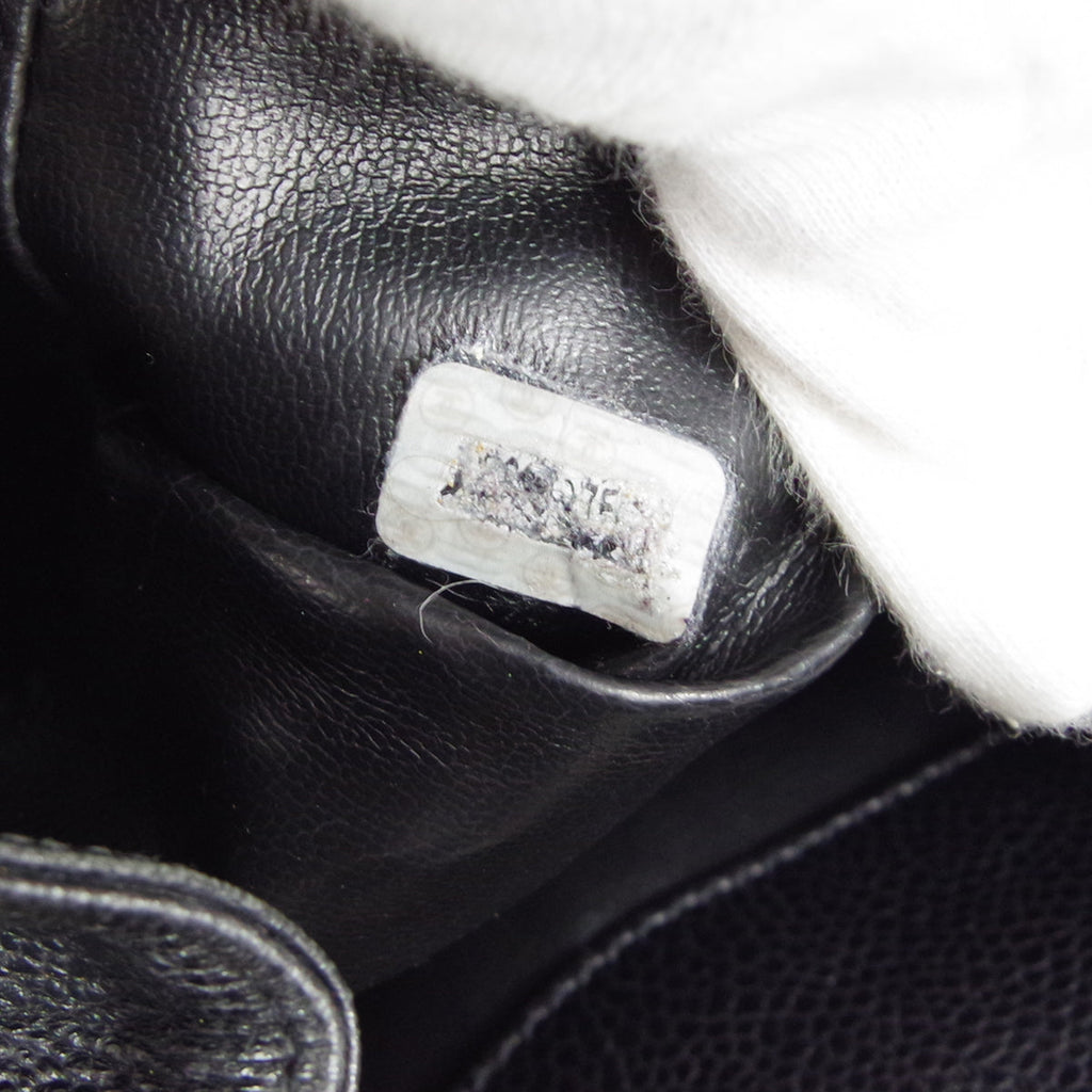 CHANEL Drawstring Chain Shoulder Bag Black Caviar