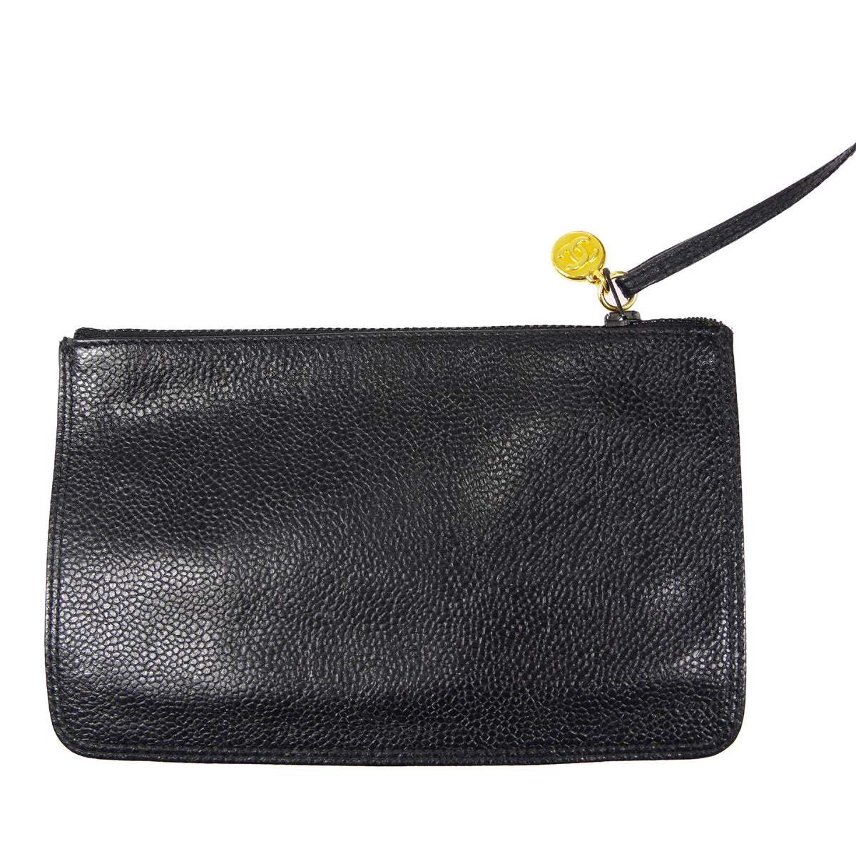 CHANEL Drawstring Chain Shoulder Bag Black Caviar