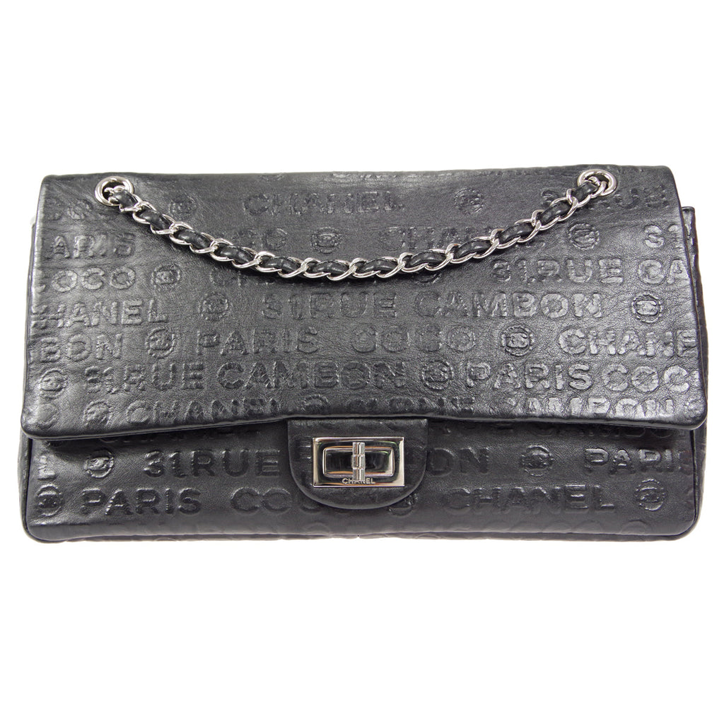 CHANEL 2009 Reissue 2.55 Unlimited "31 Rue Cambon Paris" SHW Black Calfskin