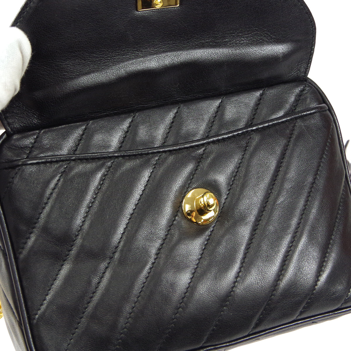 CHANEL Bijou Chain Shoulder Bag Black Lambskin