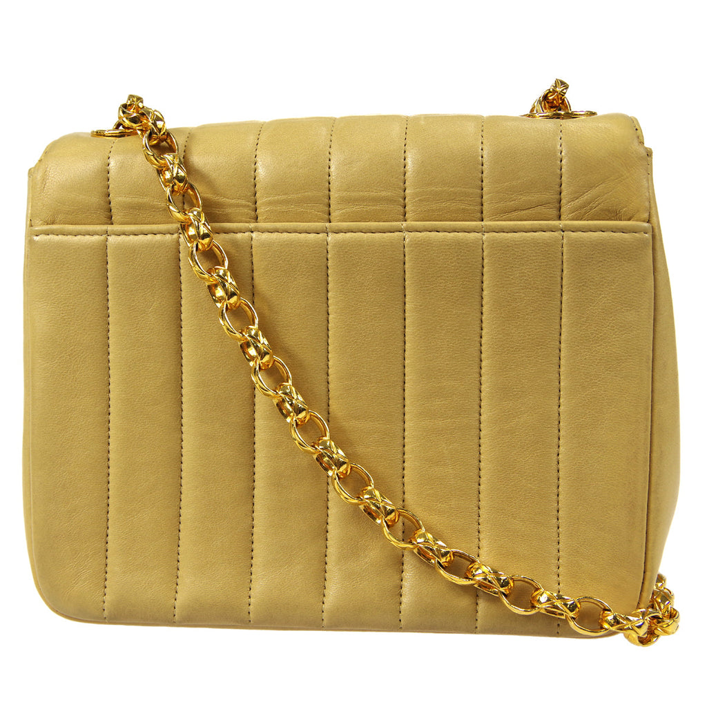 CHANEL Mademoiselle Bijou Chain Shoulder Bag Beige Lambskin
