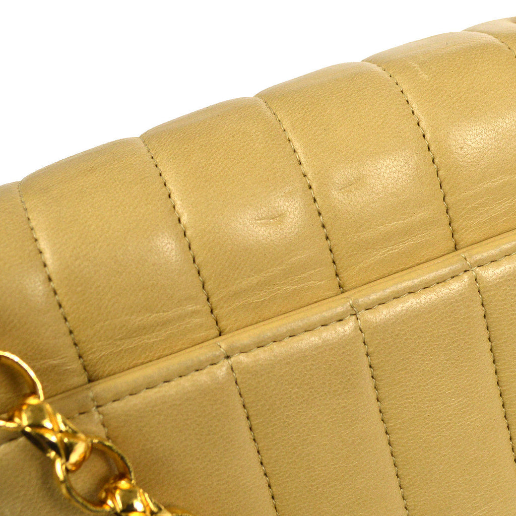 CHANEL Mademoiselle Bijou Chain Shoulder Bag Beige Lambskin