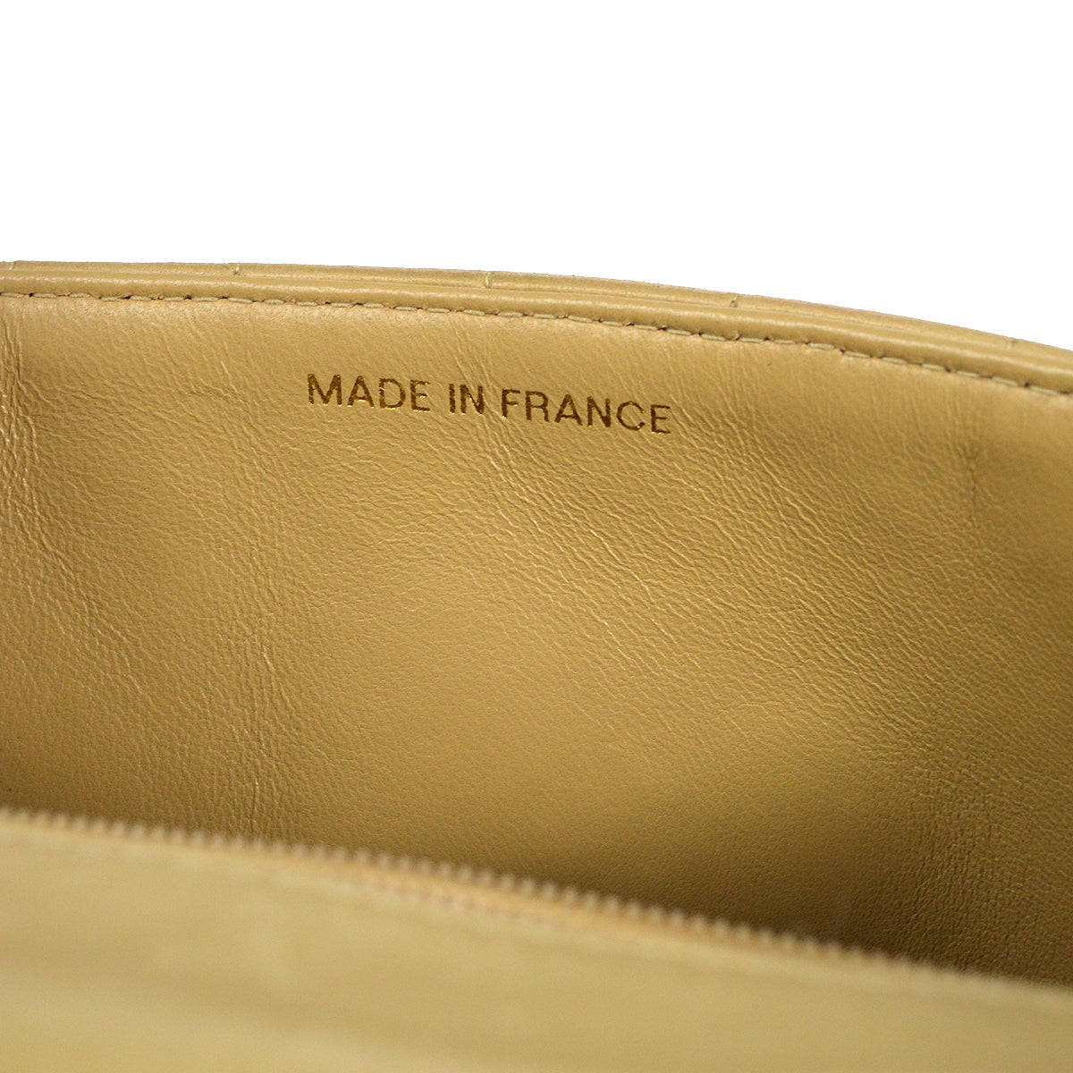 CHANEL Mademoiselle Bijou Chain Shoulder Bag Beige Lambskin