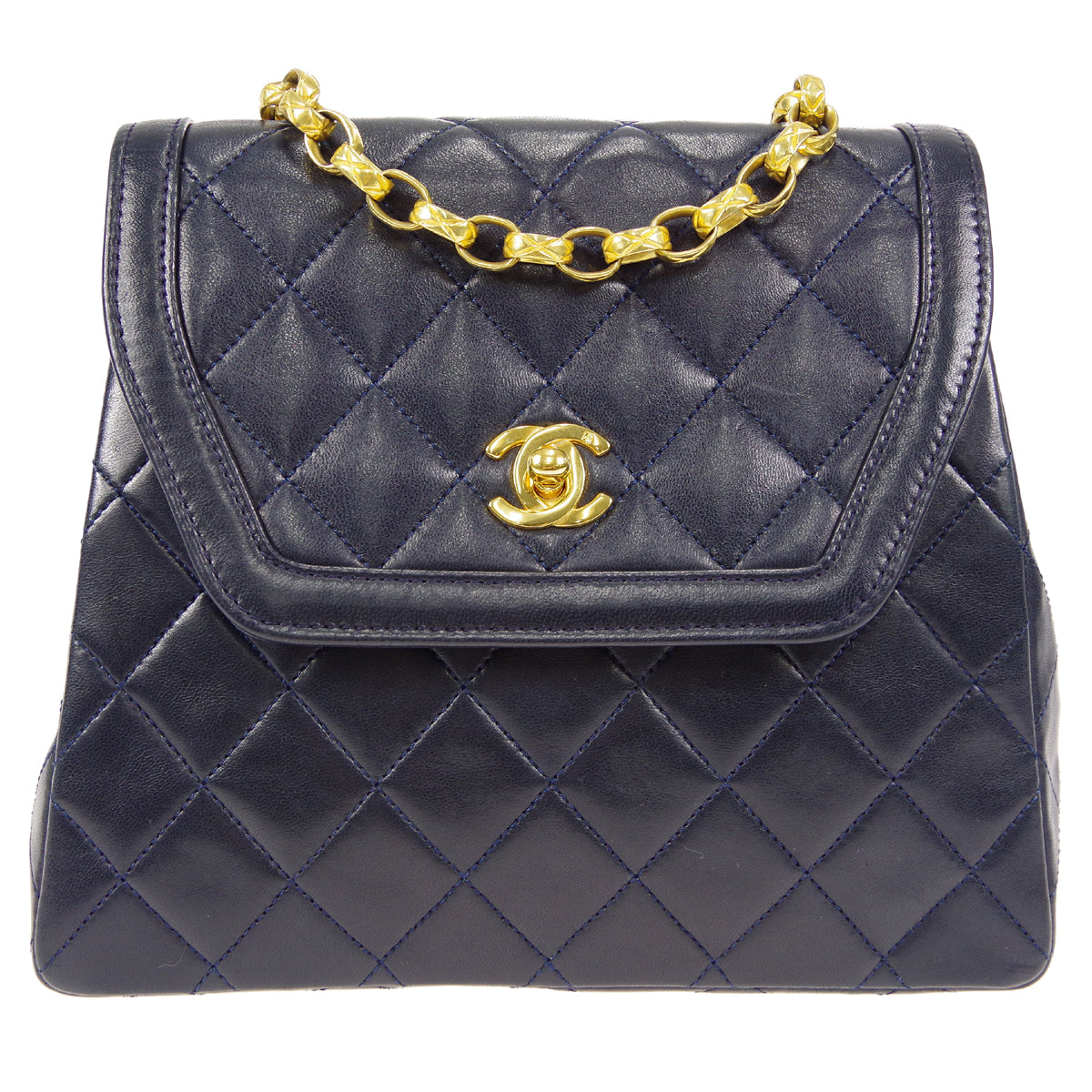 CHANEL Bijou Chain Shoulder Bag Navy Lambskin