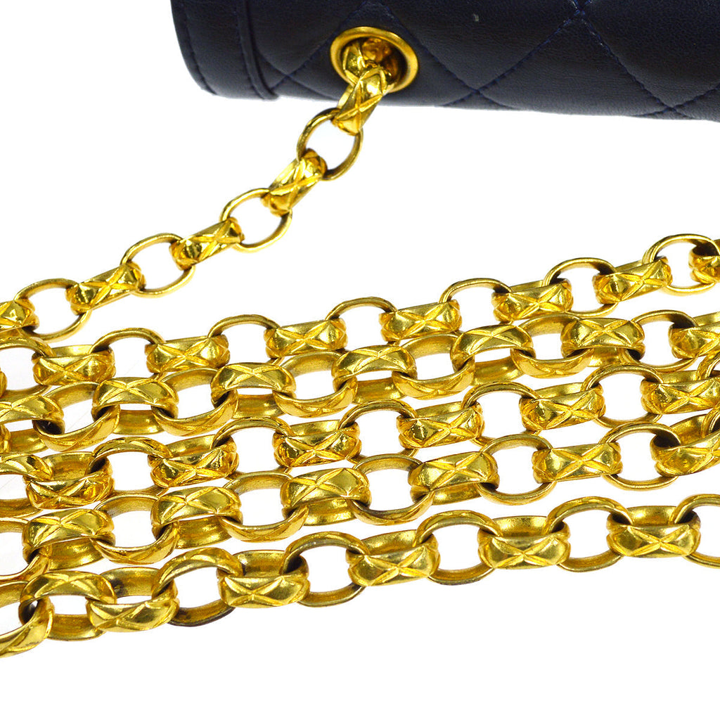 CHANEL Bijou Chain Shoulder Bag Navy Lambskin