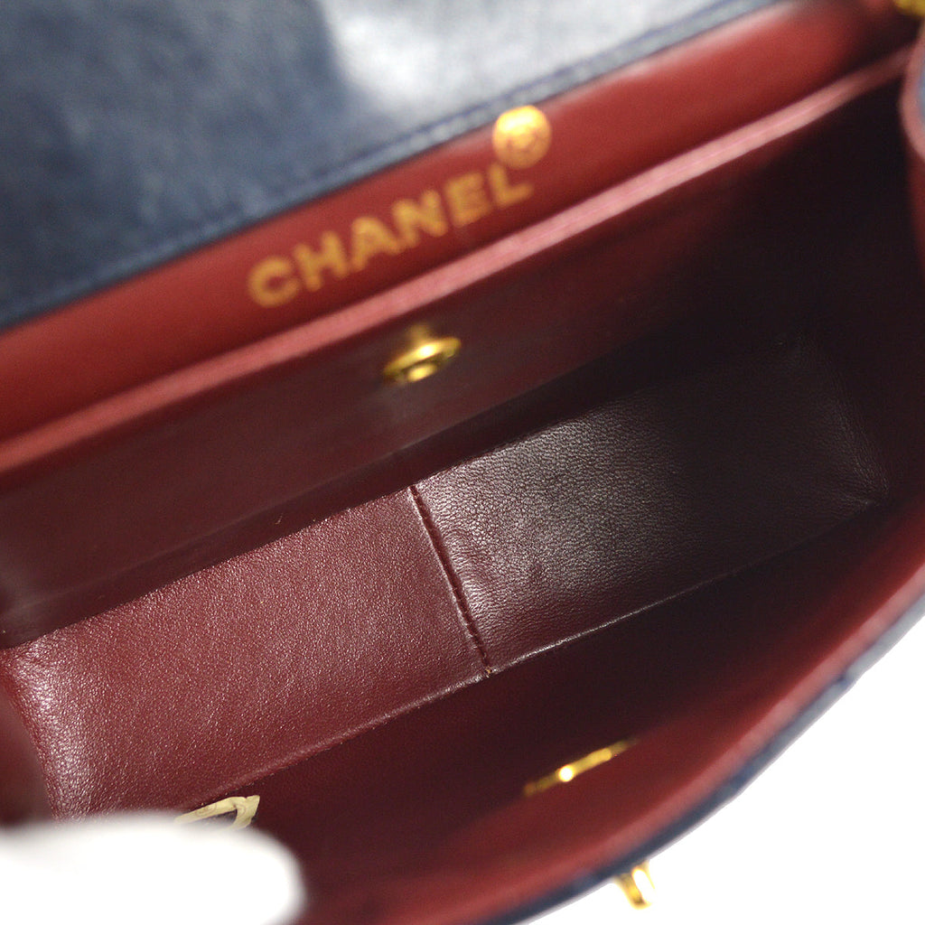 CHANEL Bijou Chain Shoulder Bag Navy Lambskin