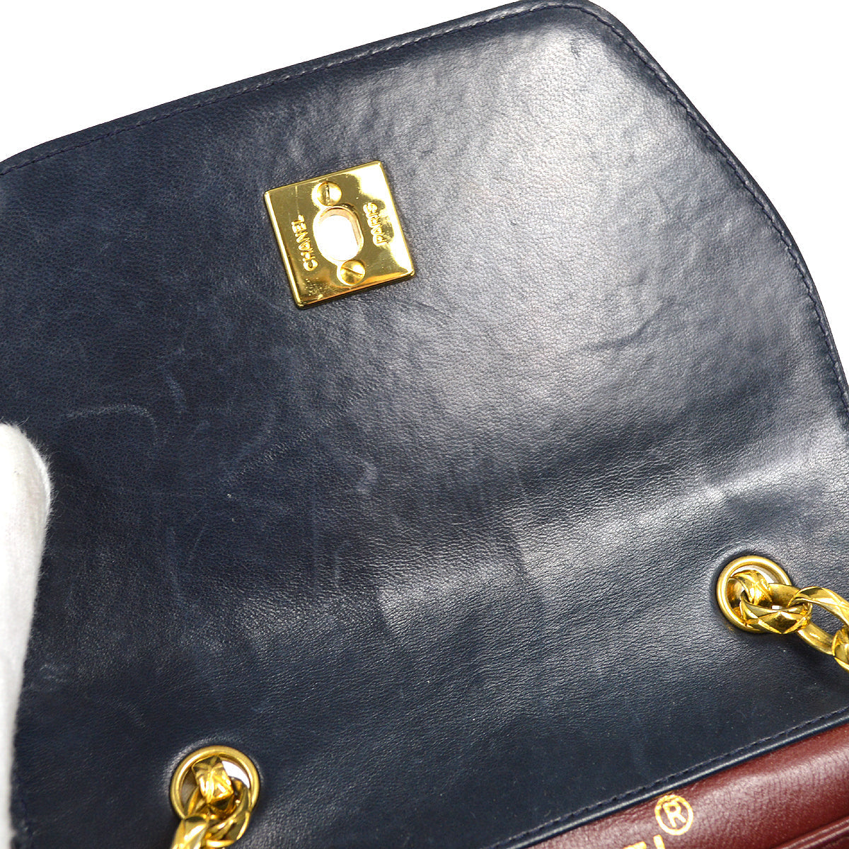 CHANEL Bijou Chain Shoulder Bag Navy Lambskin