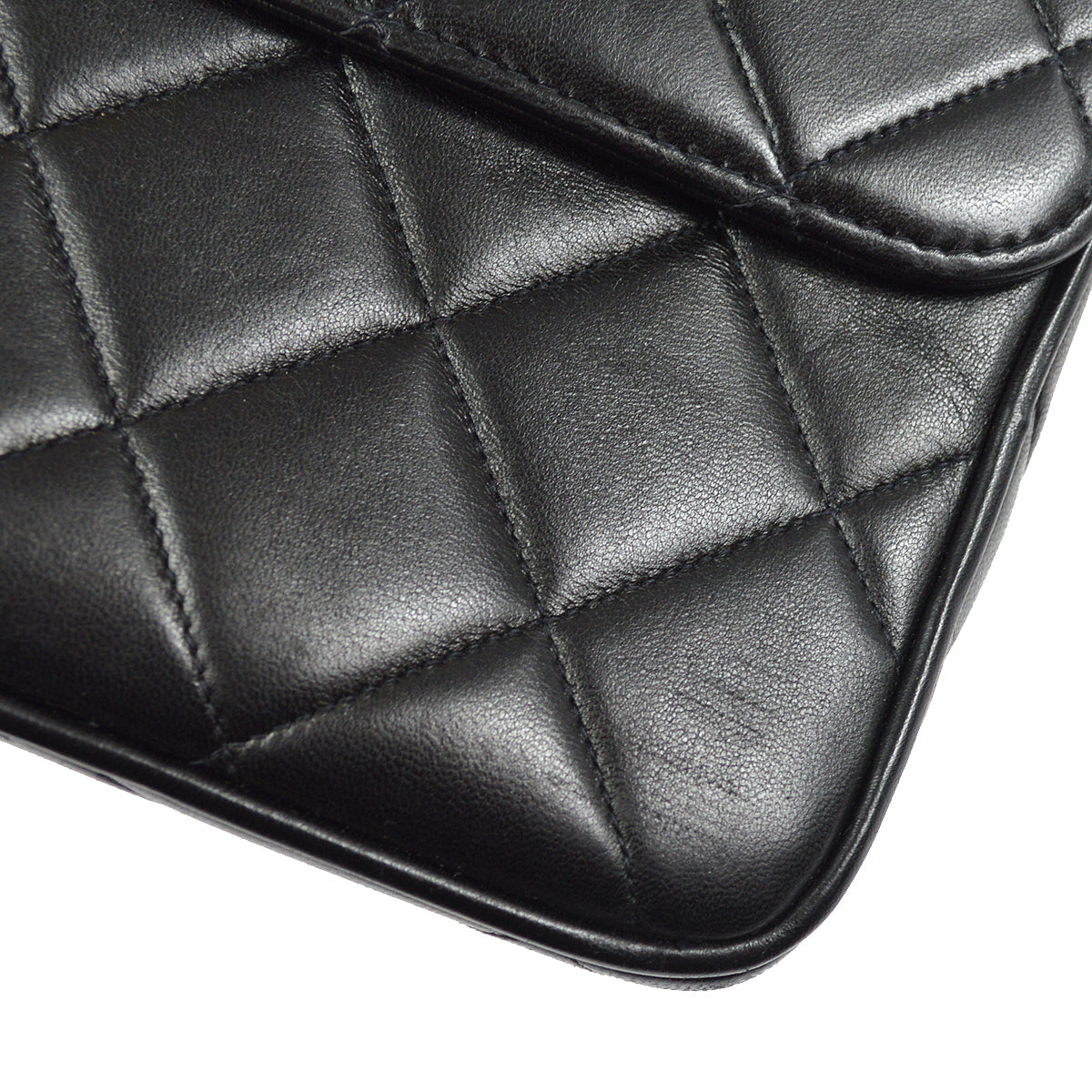 CHANEL Chain Shoulder Bag Black Lambskin