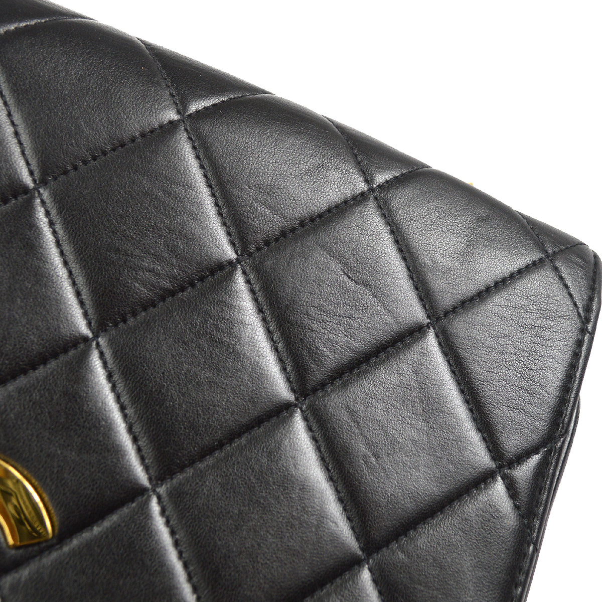 CHANEL Chain Shoulder Bag Black Lambskin