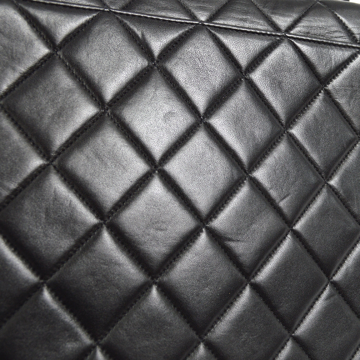 CHANEL Chain Shoulder Bag Black Lambskin