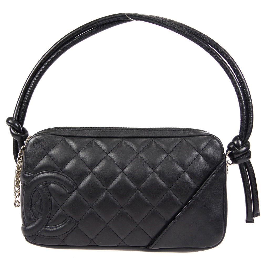 CHANEL Cambon Ligne Handbag Black Calfskin
