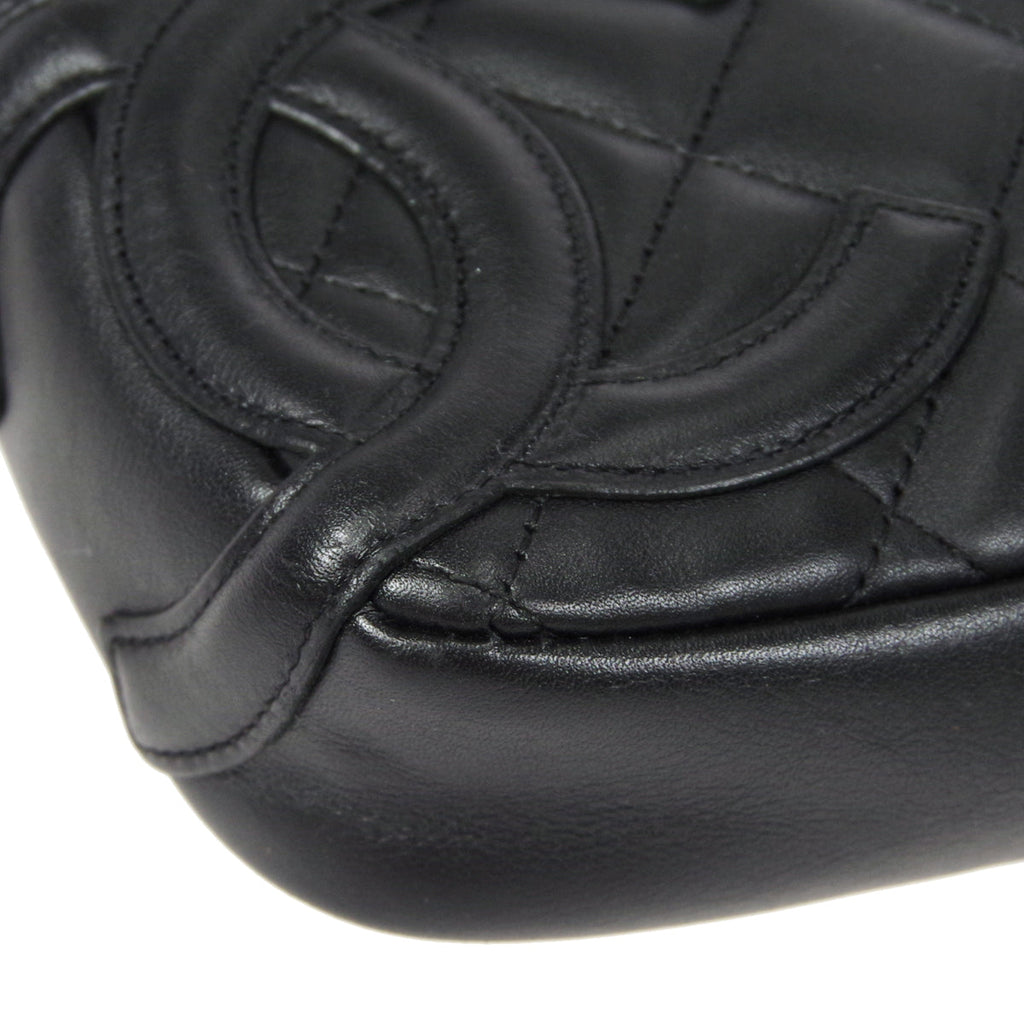 CHANEL Cambon Ligne Handbag Black Calfskin