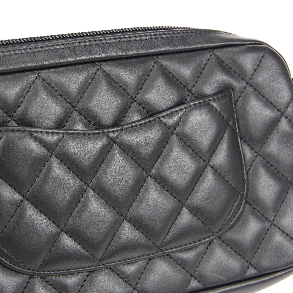 CHANEL Cambon Ligne Handbag Black Calfskin