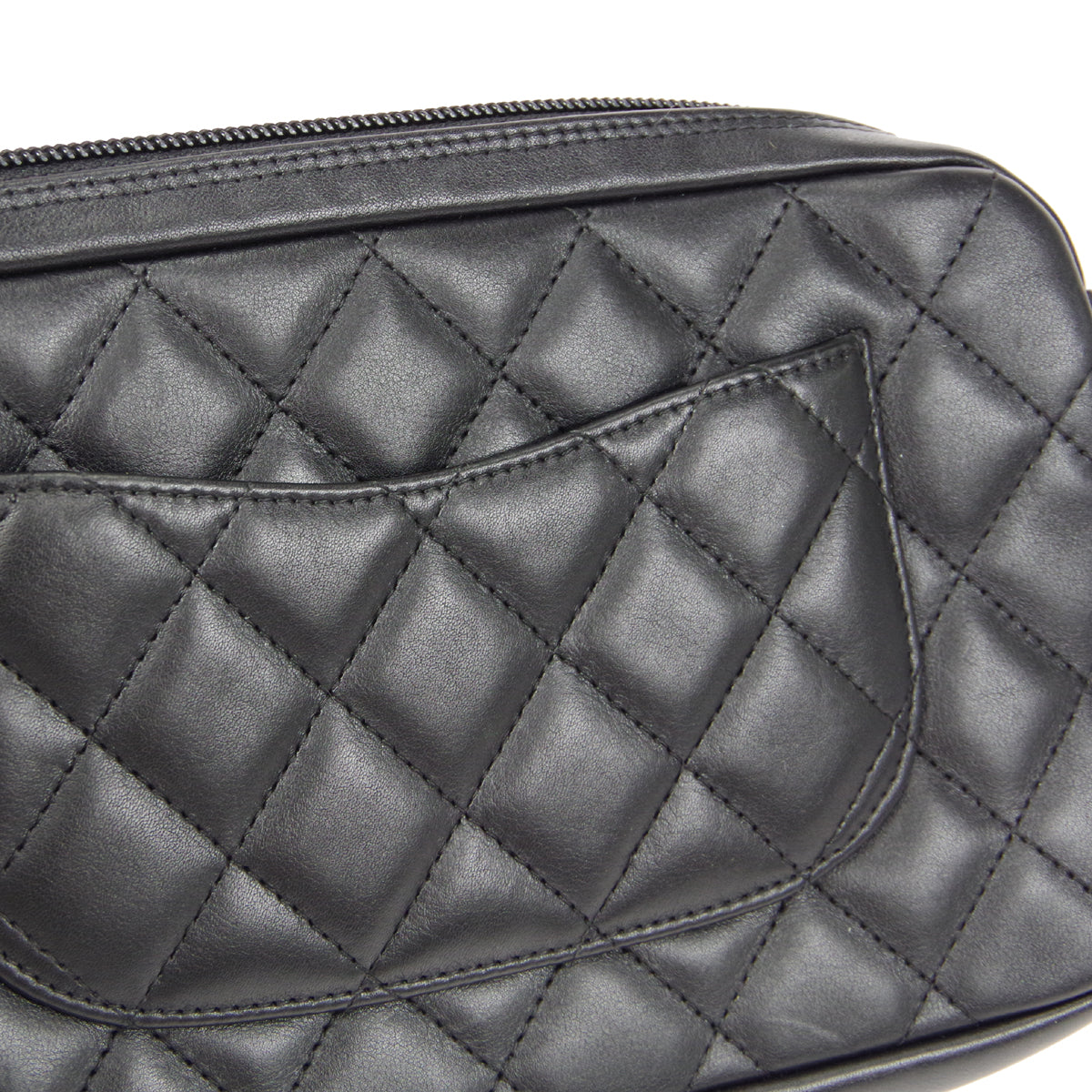 CHANEL Cambon Ligne Handbag Black Calfskin