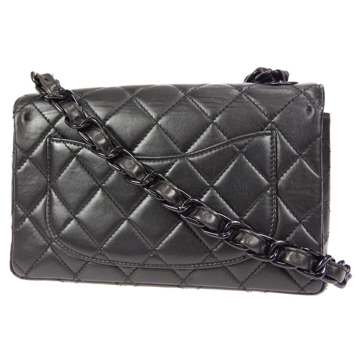CHANEL 1997-1999 Single Flap Small Black Lambskin