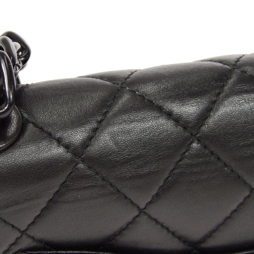 CHANEL 1997-1999 Single Flap Small Black Lambskin