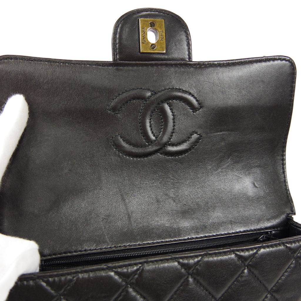 CHANEL 1997-1999 Single Flap Small Black Lambskin